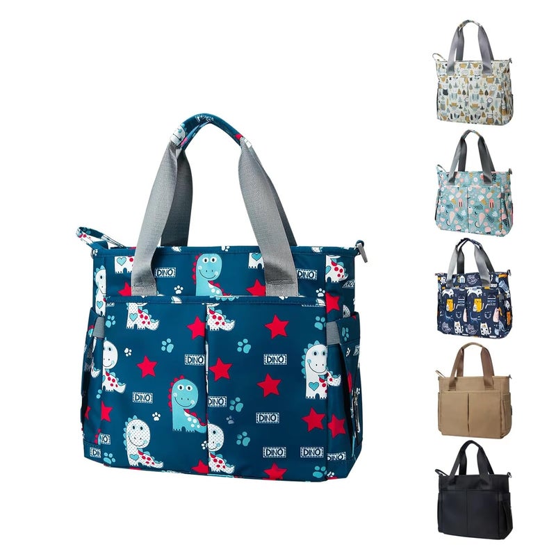 PHEBEN Store Diaper Bag Tote Satchel Waterproof Messenger Baby Diaper Bags for Mom and Dad Multifunction Medium Travel Tote Bags(Cute Dinosaur) - Image 1